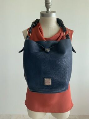 Dooney & Bourke Navy Pebbled Leather Shoulder Bag